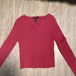 Forever 21 cropped maroon sweater, new without tags
